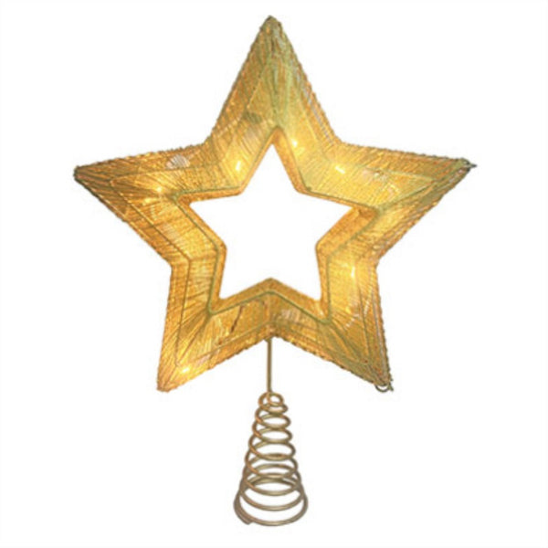 Sylvania V49506-88 Gold Star Christmas Tree Topper, 11 Inch