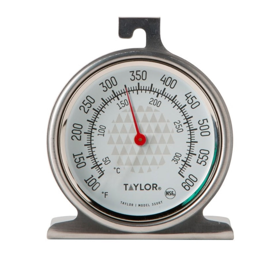 Taylor 3506 Oven Thermometer, 100 to 600 deg F, Analog Display, Grey