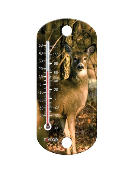 Taylor 5214 Suction Cup Decorative Tube Thermometer, Deer, 8"