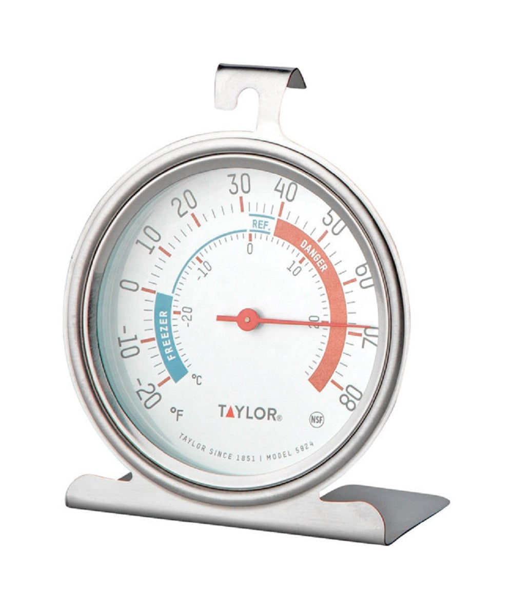 Taylor 5924 Stainless Steel Fridge/Freezer Thermometer, 3" Dial