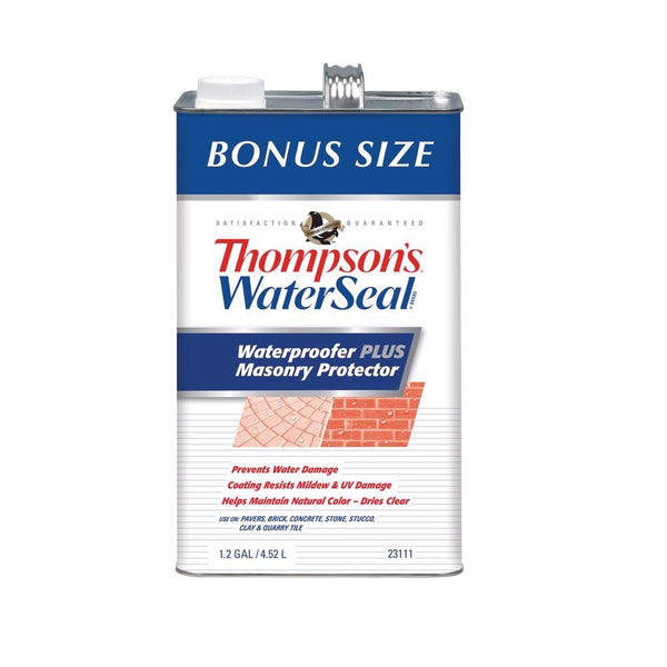 Thompson's WaterSeal TH.023111-03 Waterproofer Plus Masonry Waterproof Sealer, 1.2 Gallon