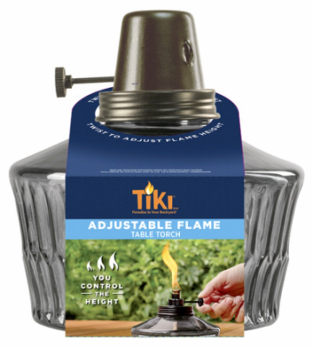 Tiki 1118098 Adjustable Flame Penta Glass Votive Torch, Gray