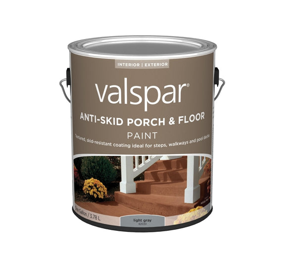Valspar 82030 Anti-Skid Porch & Floor Paint, 1 Gallon, Light Gray