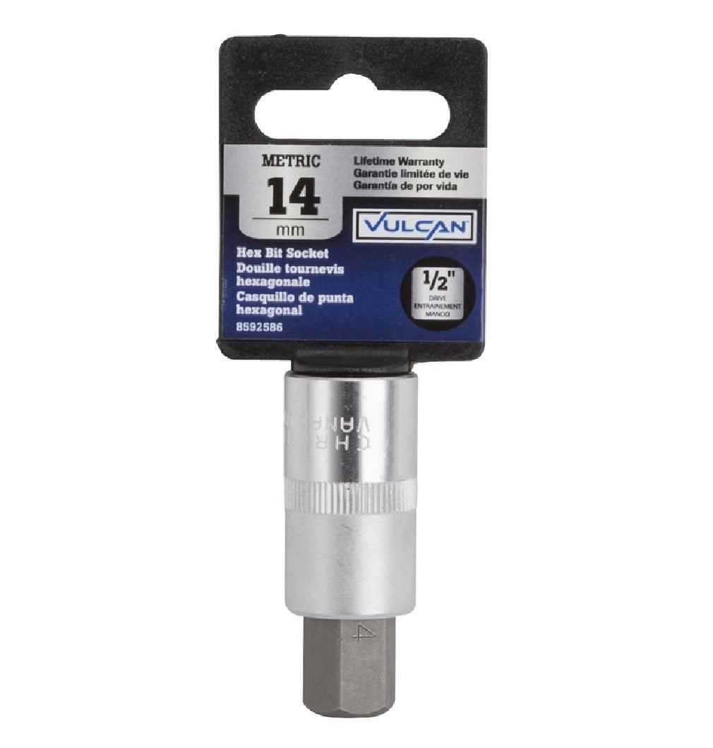 Vulcan 3506011913 Hex Socket Bit, 14mm x 1/2 Inch Drive