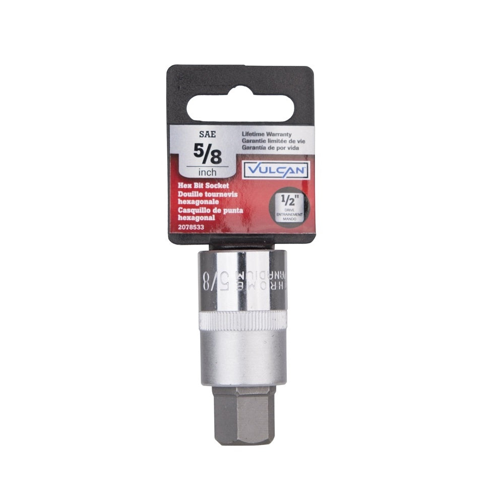 Vulcan 3506012313 Fractional Hex Bit Socket, 5/8 Inch x 1/2 Inch
