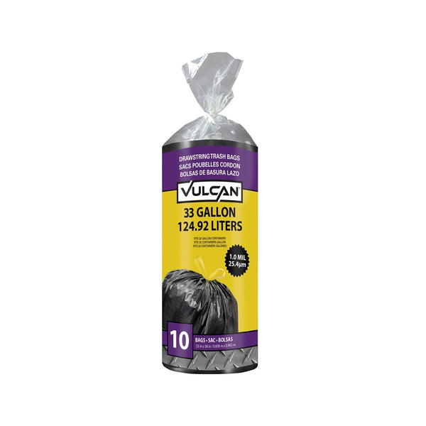 Vulcan FG-O3812-02 Drawstring Trash Bags, 33 Gallon Capacity