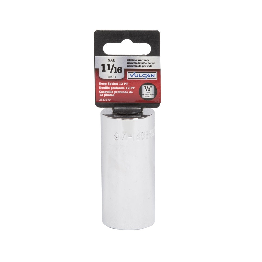 Vulcan MT6528954 SAE Deep Drive Socket, 1-1/16 Inch