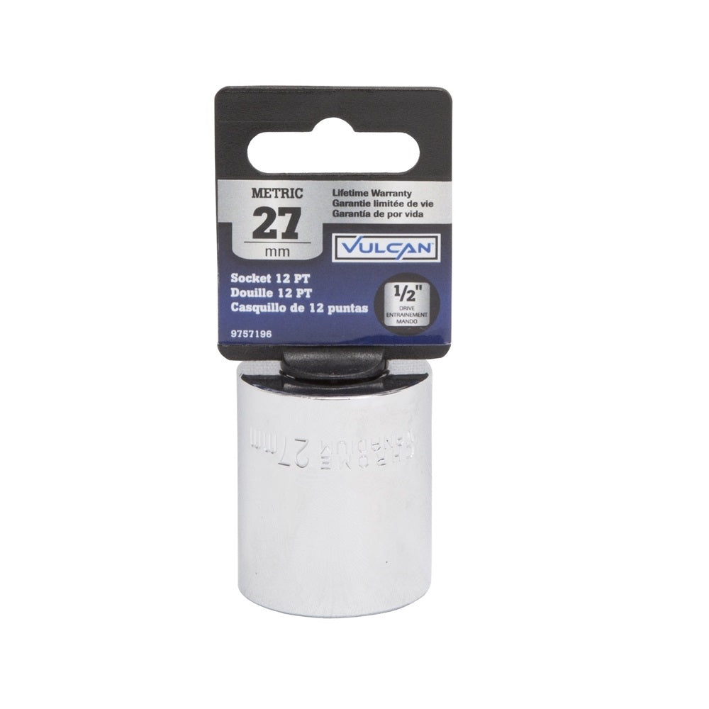 Vulcan MT6534143 Standard Drive Socket, 27 MM x 1/2 Inch