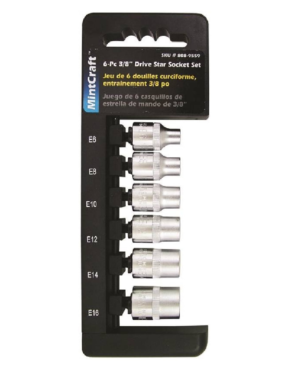 Vulcan TS1006-P Star Socket Set, Drive 3/8 Inch