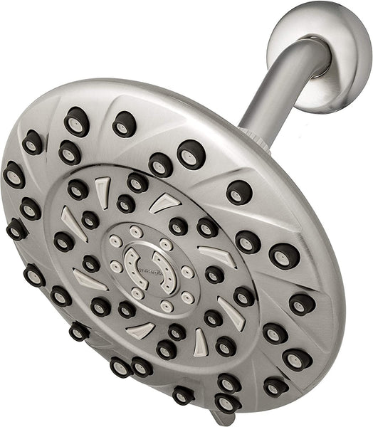 Waterpik XEM-639E Fix Mount Rain Shower Head, Brushed Nickel