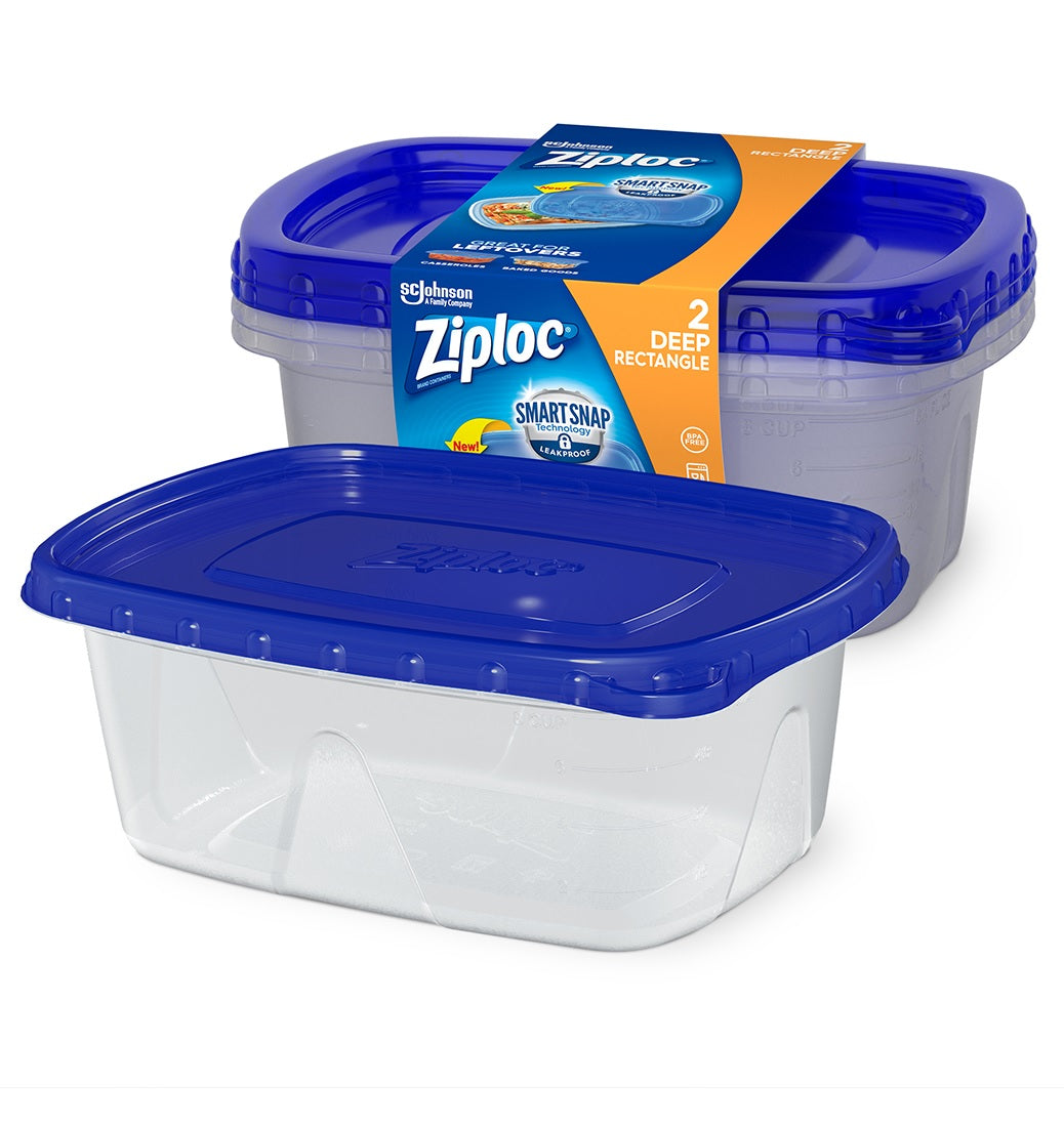 Ziploc 70935 Food Container, 24 oz Capacity, Plastic, Cle